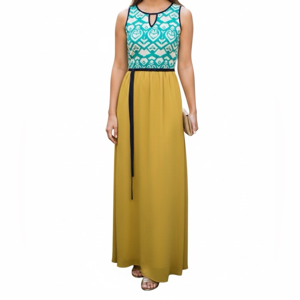 🪷5 for $25🪷   THML Ikat Aztec mixed media print maxi dress